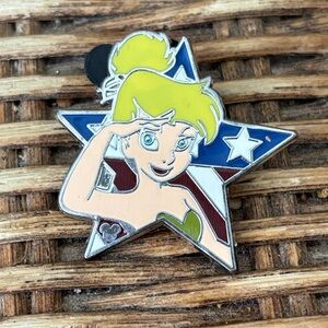 DISNEY 2009 Tinker Bell Patriotic Star Salute Cast Lanyard Pin